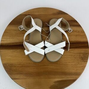 New Girls Big Kids Tucker + Tate Tarya White Strappy Adjustable Sandals Size 3 Y